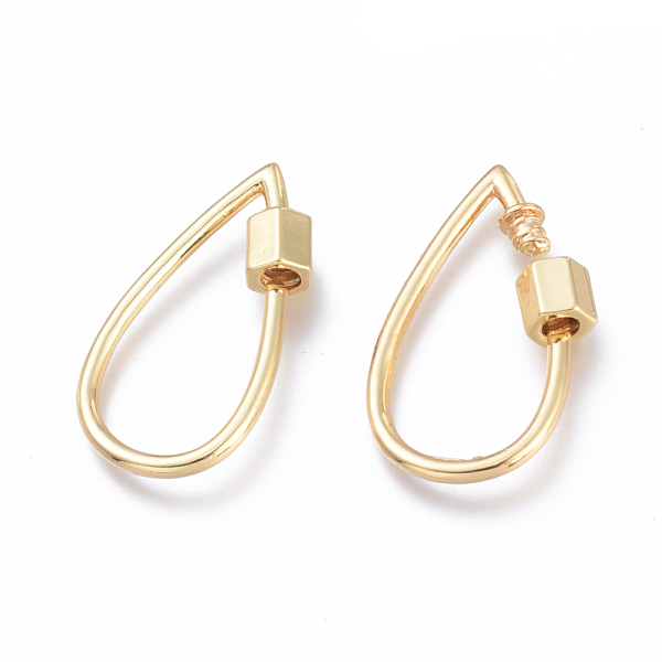 

PandaHall Brass Screw Carabiner Lock Charms, for Necklaces Making, Long-Lasting Plated, Cadmium Free & Lead Free & Nickel Free, Teardrop...