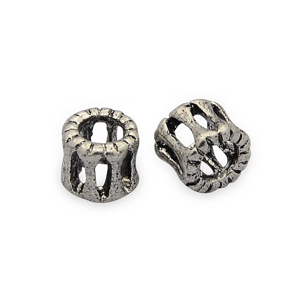 

PandaHall Brass Hollow Filigree Beads, Column, Nickel Free, Antique Silver, 6x6mm, Hole: 3mm Brass Column