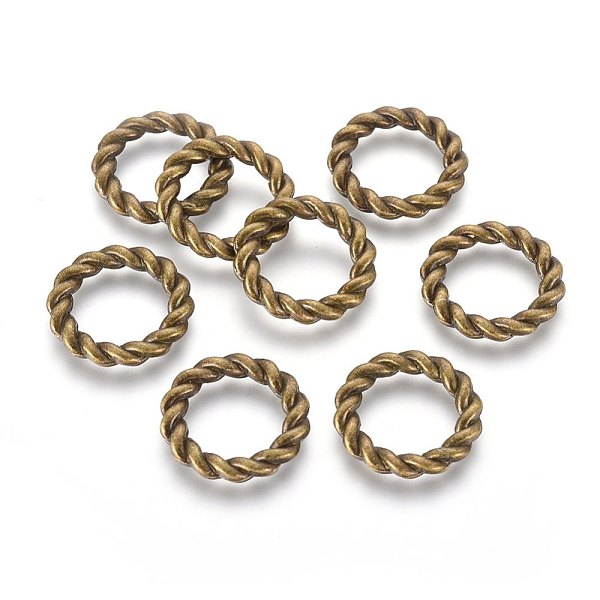 PandaHall Tibetan Style Linking Rings, Circle Frames, Cadmium Free & Nickel Free & Lead Free, Antique Bronze, 19x2mm Alloy Ring