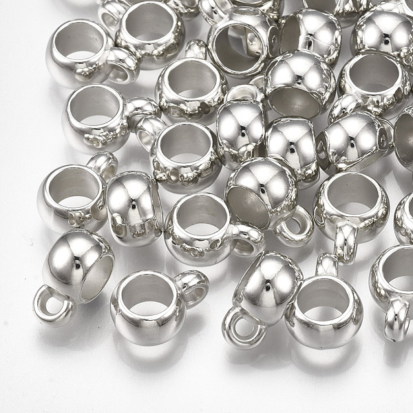 

PandaHall CCB Plastic Tube Bails, Loop Bails, Platinum, 11x5x8mm, Hole: 1.5mm, Inner Diameter: 5mm Plastic Others