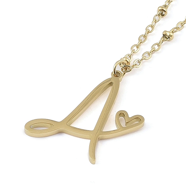 

PandaHall 304 Stainless Steel Pendant Necklaces, Letter Charms, Letter A, 16.22 inch(41.2cm), Pendant: 22x19.5x1.3mm 304 Stainless Steel...