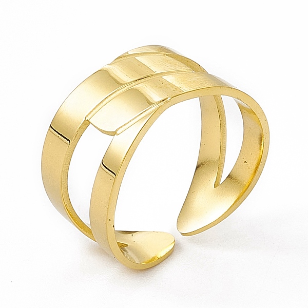 

PandaHall Ion Plating(IP) 304 Stainless Steel Cuff Ring for Women, Wide Band Open Rings, Real 14K Gold Plated, 3~10mm, Inner Diameter: US...