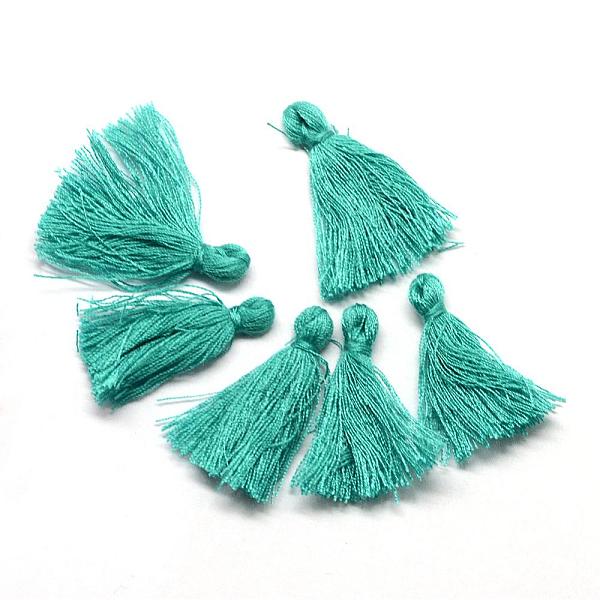 

PandaHall Handmade Polycotton(Polyester Cotton) Tassel Decorations, Pendant Decorations, Dark Turquoise, 29~35mm Polycotton Cyan