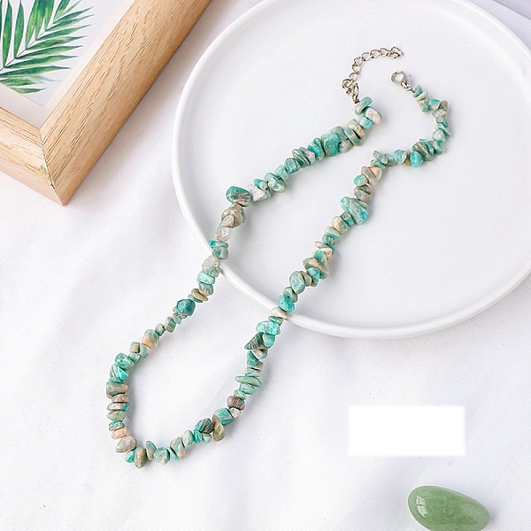

PandaHall Natural Amazonite Chips Bead Necklace, 18.90 inch(48cm) Amazonite
