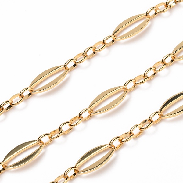 

PandaHall Brass Link Chains, with Spool, Unwelded, Real 18K Gold Plated, Oval: 24x12x1.5mm, Link: 8.5x6.5x2mm, about 16.4 Feet(5m)/roll...