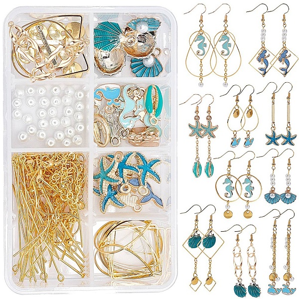PandaHall SUNNYCLUE DIY Dangle Earring Making Kits, Including Alloy Enamel Pendants, Iron Links Connectors, Brass Linking Rings & Cable...