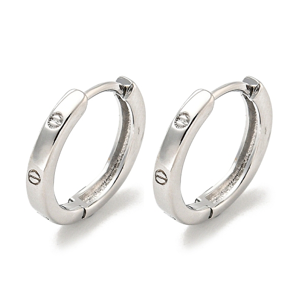 

PandaHall Brass Hoop Earrings, Round, Platinum, 13x2mm Brass Round