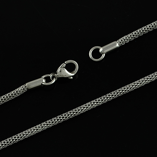 Tarnish Resistant 201 Stainless Steel Network Chain Necklaces