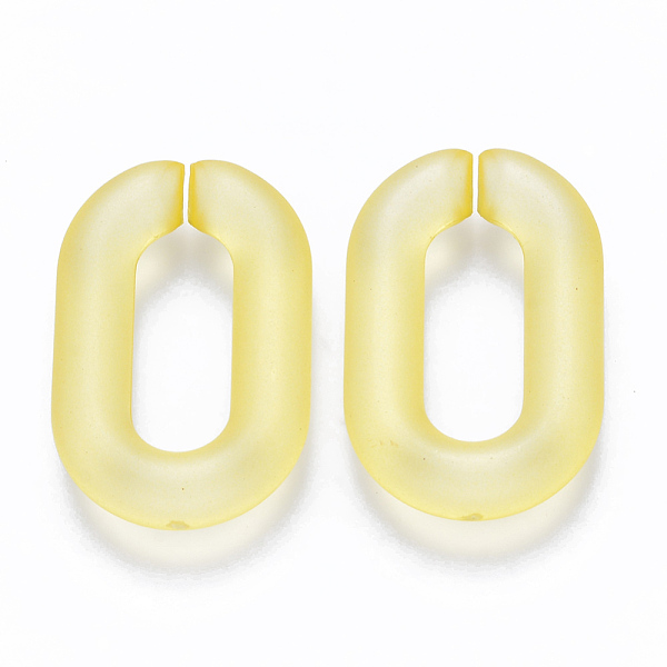 

PandaHall Transparent Acrylic Linking Rings, Quick Link Connectors, for Cable Chains Making, Frosted, Oval, Yellow, 31x19.5x5.5mm, Inner...