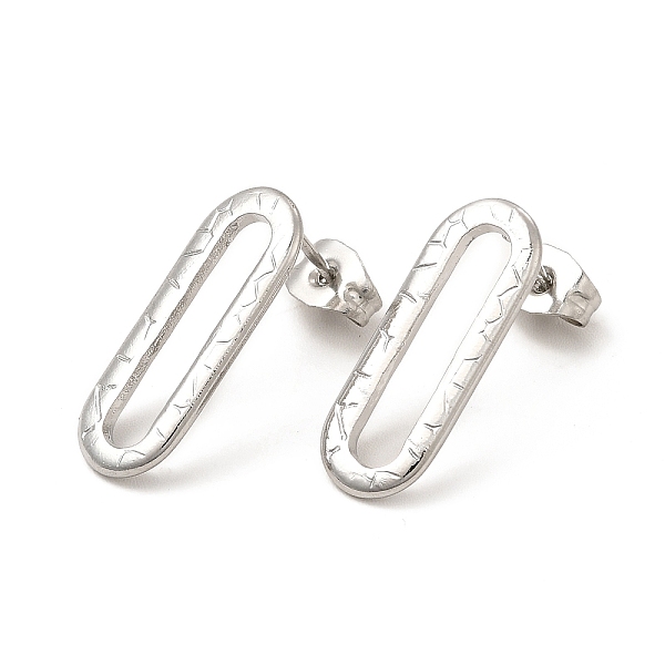 

PandaHall 304 Stainless Steel Stud Earrings for Women, Oval, Stainless Steel Color, 20x7.5mm, Pin: 0.8mm 304 Stainless Steel Oval