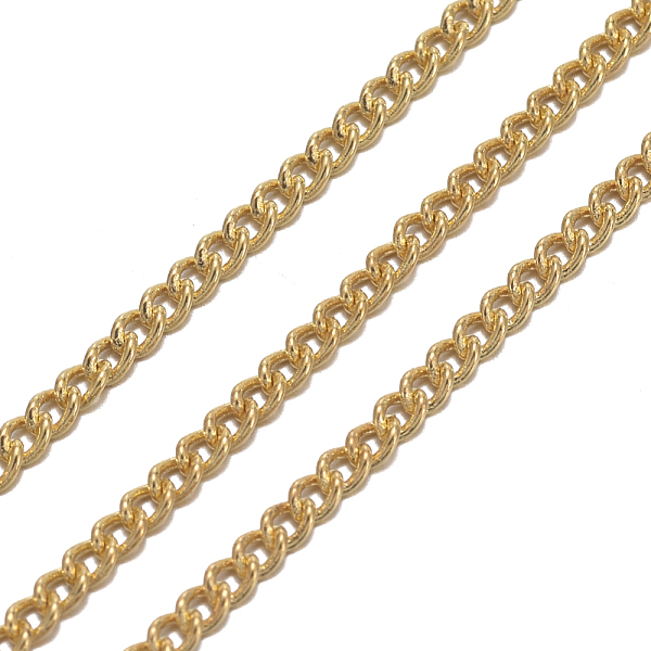 

PandaHall Brass Twisted Chains, Curb Chains, with Spool, Unwelded, Lead Free & Nickel Free & Cadmium Free, Golden, 2x1.5x1mm, about 32.8...