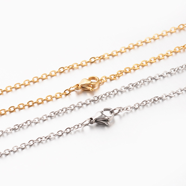 

PandaHall 304 Stainless Steel Cable Chain Necklace Making, with Lobster Claw Clasps, Mixed Color, 17.7 inch(45cm) 304 Stainless Steel