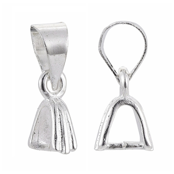 

PandaHall Brass Ice Pick Pinch Bails, Silver, 9mm, Hole: 4x5mm Brass