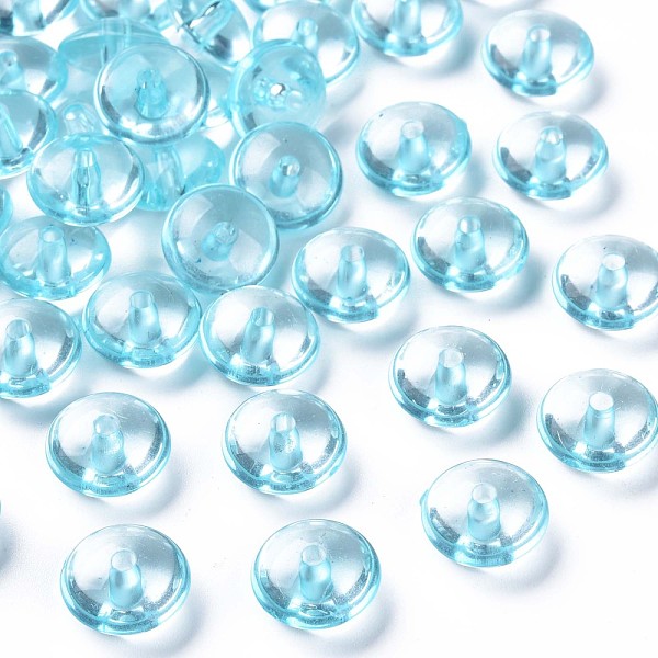 

PandaHall Transparent Acrylic Beads, Flat Round, Medium Turquoise, 14x7mm, Hole: 2mm, about 615pcs/500g Acrylic Flat Round