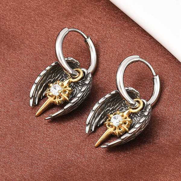 316サージカルステンレス製ウィングフープピアス