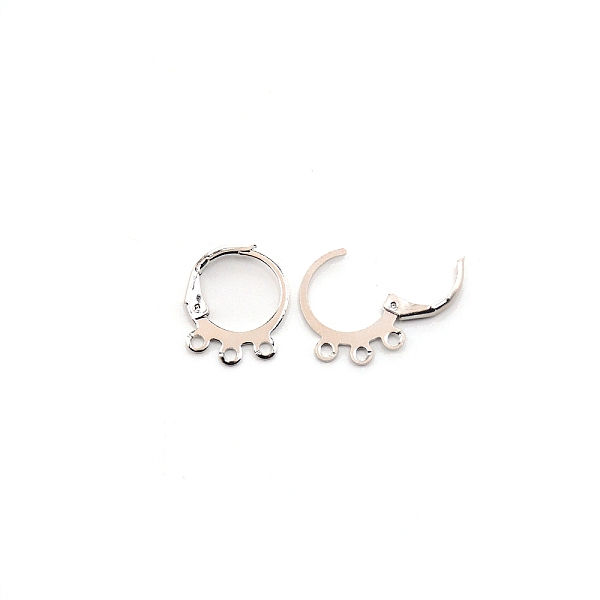

PandaHall Brass Huggie Hoop Earring Findings, with 3 Loops, Platinum, 15x13x2mm, Hole: 1.5mm, Pin: 1mm Brass
