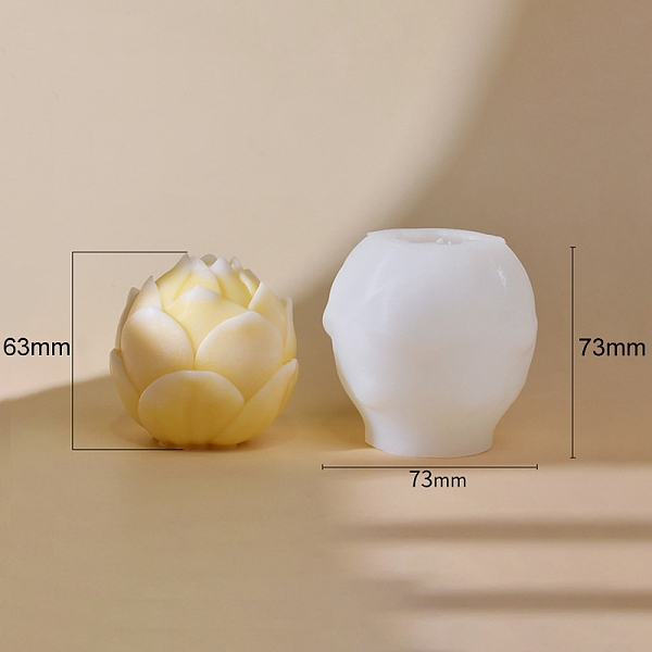 

PandaHall Embossed Pillar DIY Candle Silicone Molds, for Candle Making, Food Grade Silicone, Flower, White, 7.3x7.3cm Silicone Flower White