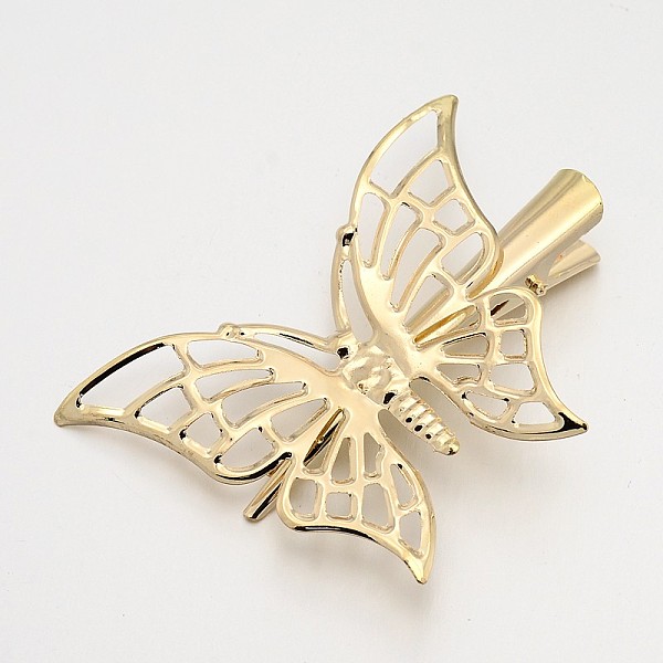 Iron Filigree Butterfly Alligator Hair Clip Findings