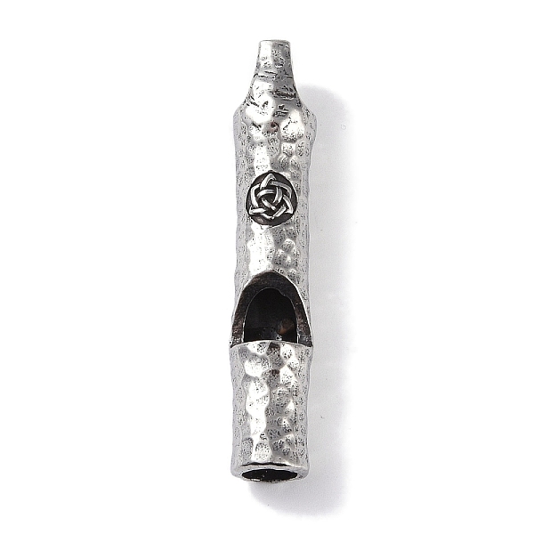 

PandaHall Viking 316 Surgical Stainless Steel Big Pendants, Blowable Whistle with Knot Charm, Antique Silver, 50x9.5x9.5mm, Hole: 6.5x3.5mm...