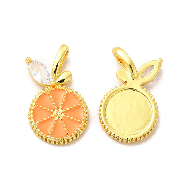 

PandaHall Rack Plating Brass Micro Pave Cubic Zirconia Pendants, with Enamel, Cadmium Free & Lead Free, Long-Lasting, Orange, Orange...