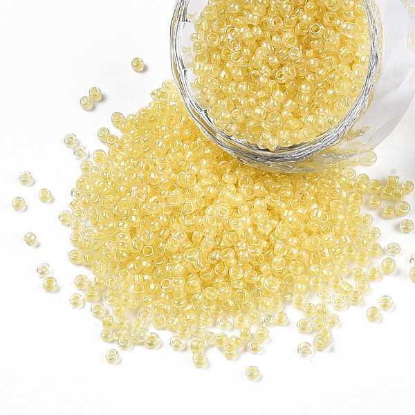 

PandaHall 12/0 Glass Seed Beads, Inside Colours, Round Hole, Round, Transparent Colours Rainbow, Light Khaki, 12/0, 2~2.5x1.5~2mm, Hole...