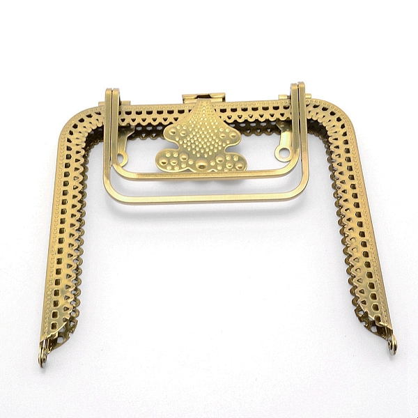 

PandaHall Iron Purse Frames Handles, with Kiss Clasp Locks, for Bag Accessories, Antique Bronze, 13.5x13.6x2.3cm Iron