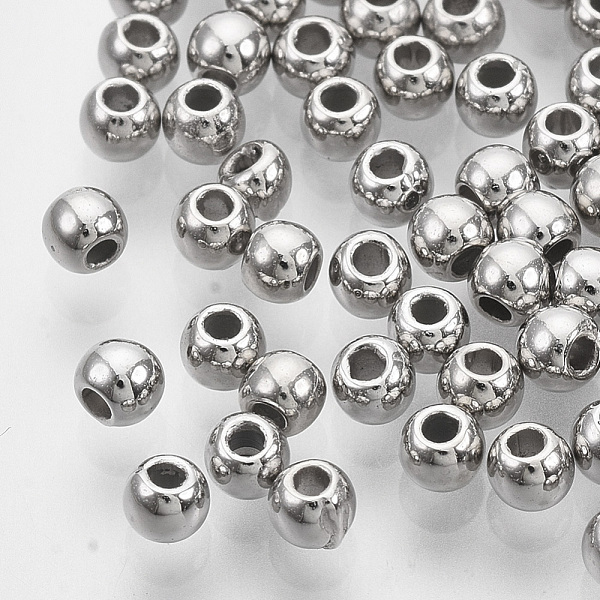 

PandaHall CCB Plastic Beads, for DIY Jewelry Making, Round, Platinum, 3x2.5mm, Hole: 1.2mm, about 38000pcs/500g Plastic Round