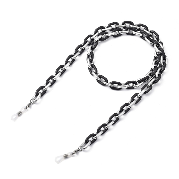 

PandaHall Eyeglasses Chains, Neck Strap for Eyeglasses, with Spray Painted CCB Plastic Cable Chains, 304 Stainless Steel Lobster Claw Clasps..., Silver