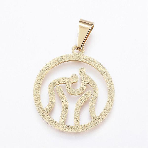 

PandaHall Textured 304 Stainless Steel Pendants, Flat Round, with Wrestling Sports, Golden, 30.5x27x2mm, Hole: 9x5mm 304 Stainless Steel...