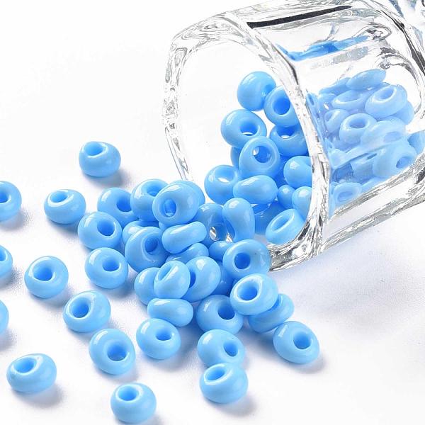 

PandaHall TOHO Short Magatama Beads, Japanese Seed Beads, (43) Opaque Blue Turquoise, 6x5.5x3.5mm, Hole: 2mm, about 450g/bag Glass Cyan