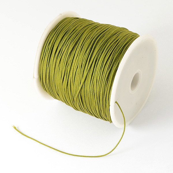 

PandaHall Braided Nylon Thread, Chinese Knotting Cord Beading Cord for Beading Jewelry Making, Olive, 0.5mm, about 150yards/roll Nylon Green