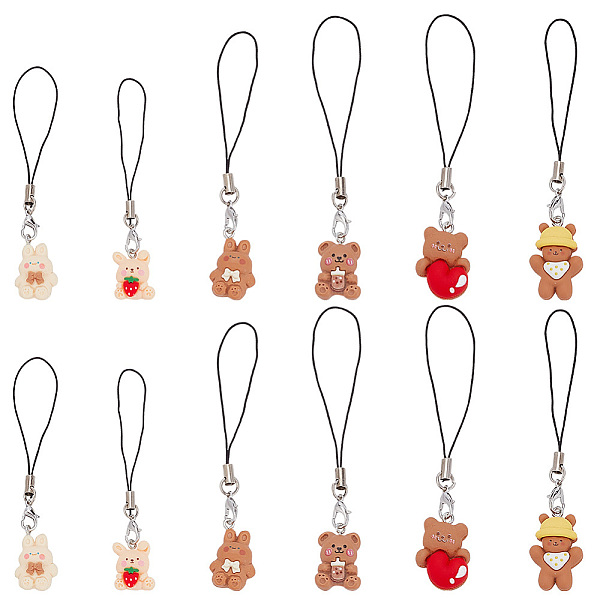 Cute Bear Decoration Nylon Phone Charms Strap-image-HJEW-PH01743-en