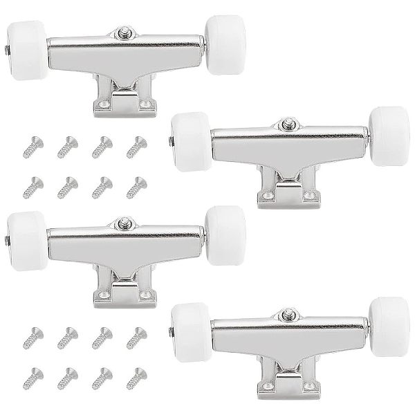 

PandaHall Fingerinspire Plastic & Aluminum Alloy Skateboard Bracket Bearing Wheel, with Iron Screws, White, 20pcs/box Plastic Others White