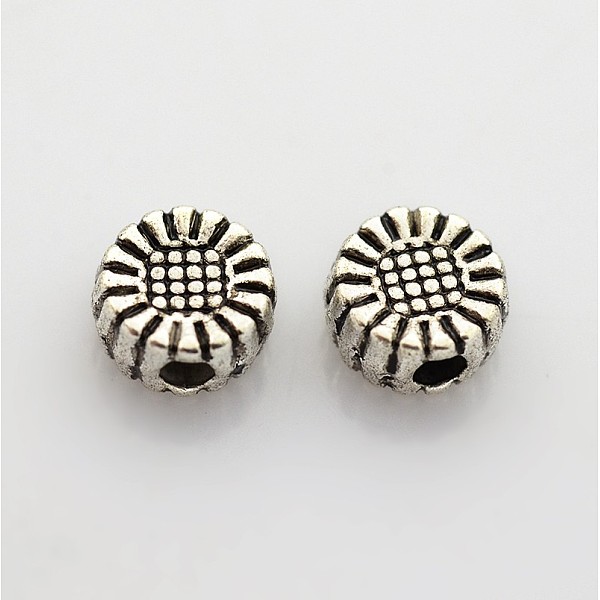 

PandaHall Tibetan Style Alloy Beads, Lead Free and Cadmium Free, Flower, Antique Silver, 5.5x5.5x3mm, Hole: 1mm Alloy Flower