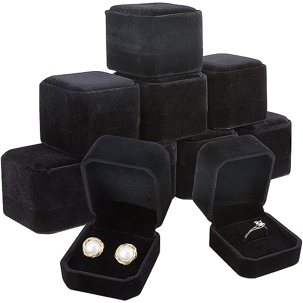 

PandaHall Square Velvet Ring Boxes, Black, 49.5x54.5x41.5mm Velvet Square Black