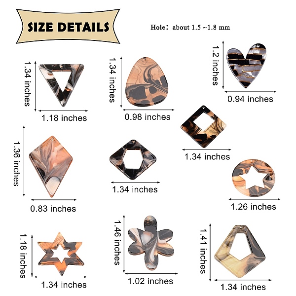 

PandaHall DIY Earrings Making Kits, Including 20Pcs 10 Style Acrylic Pendants, 40Pcs Iron Open Jump Rings, 40Pcs Brass Earring Hooks with..., Multicolor
