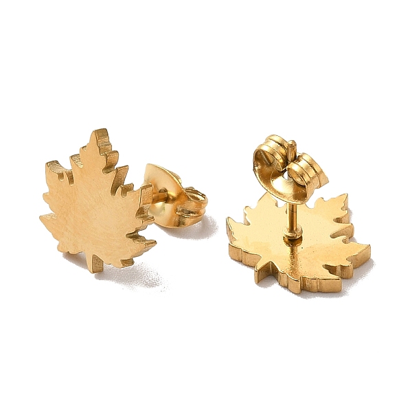 

PandaHall 304 Stainless Steel Stud Earrings for Women, Golden, Leaf, 11.5x12x1.5mm, Pin: 0.7mm 304 Stainless Steel Leaf Gold