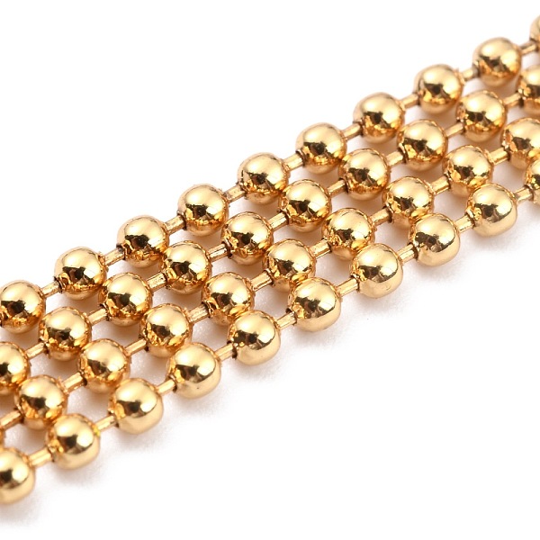 

PandaHall Handmade Brass Ball Chains, Soldered, with Spool, Gold, 3mm, 32.8 Feet(10m)/roll Brass Gold