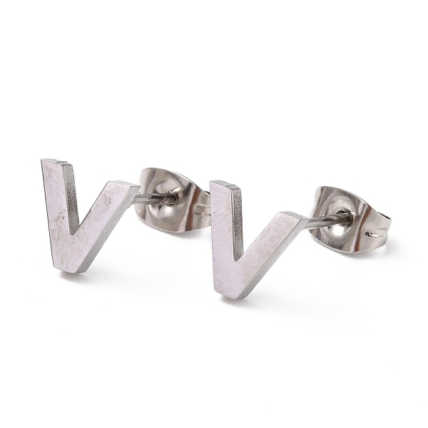 

PandaHall 304 Stainless Steel Greek Alphabet Stud Earrings, Manual Polishing, Letter.N, 7~11x2~10x1.5mm, Pin: 0.8mm 304 Stainless Steel...
