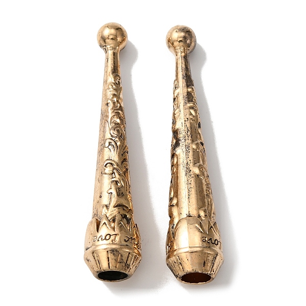 

PandaHall Alloy Cord Ends, Bolo Tie End Caps, Cone, Antique Golden, 52.5x10.5mm, Hole: 5.5mm Alloy
