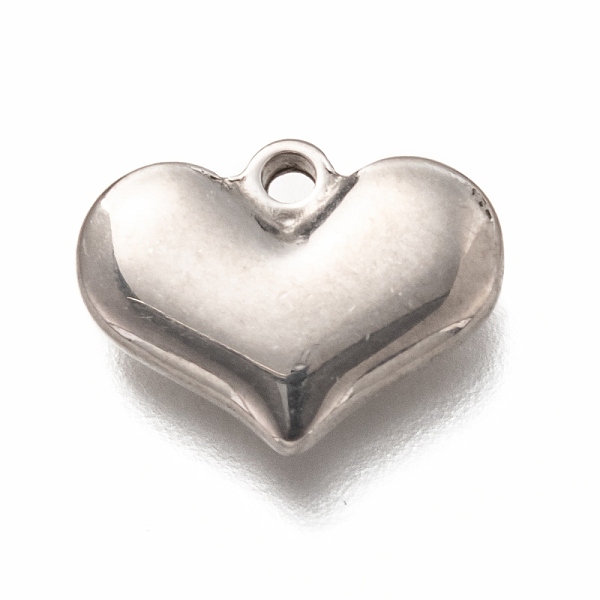 

PandaHall 304 Stainless Steel Charms, Heart, Stainless Steel Color, 11.5x15x3mm, Hole: 1.6mm 304 Stainless Steel Heart