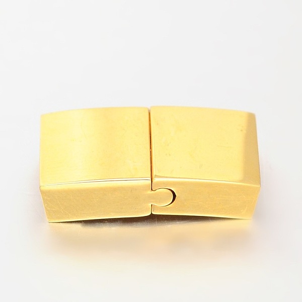 

PandaHall Smooth Surface 316 Surgical Stainless Steel Rectangle Magnetic Clasps with Glue-in Ends, Golden, 22x12x5mm, Hole: 10x3mm 316...