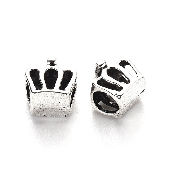 

PandaHall Tibetan Style Alloy European Beads, Large Hole Beads, Lead Free, Hollow, Crown, Antique Silver, 10x10x8.5mm, Hole: 5.5mm, about...