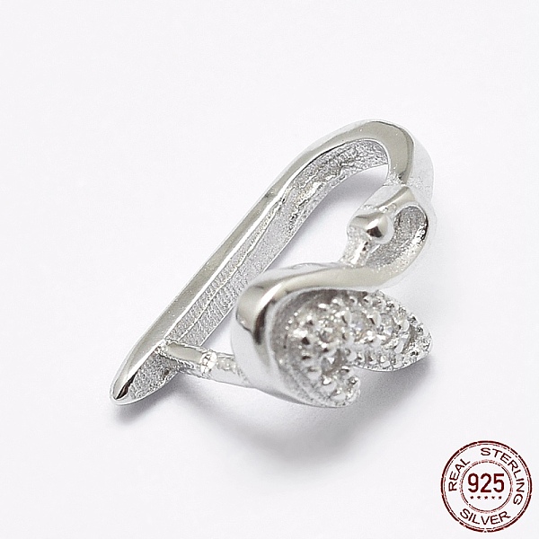

PandaHall Rhodium Plated 925 Sterling Silver Micro Pave Cubic Zirconia Pendant Bails, Ice Pick & Pinch Bails, Swan, Platinum, 13x7x7.5mm...