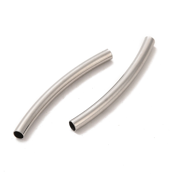 

PandaHall 304 Stainless Steel Tube Beads, Curved Tube, Stainless Steel Color, 30x2.5mm, Hole: 2mm 304 Stainless Steel Tube