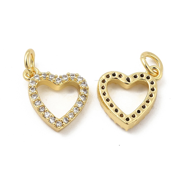 Brass Micro Pave Clear Cubic Zirconia Charms