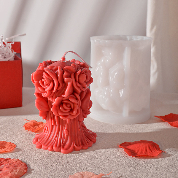 Moldes De Silicona Para Velas Diy 3d Rose Pillar Del Día De San Valentín