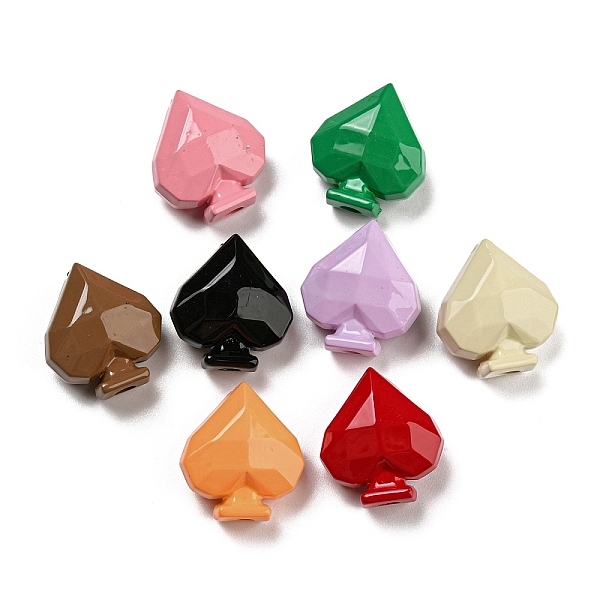 

PandaHall Opaque Baking Paint Acrylic Beads, Faceted Heart, Mixed Color, 20.5x18.5x11mm, Hole: 3.2mm Acrylic Heart Multicolor