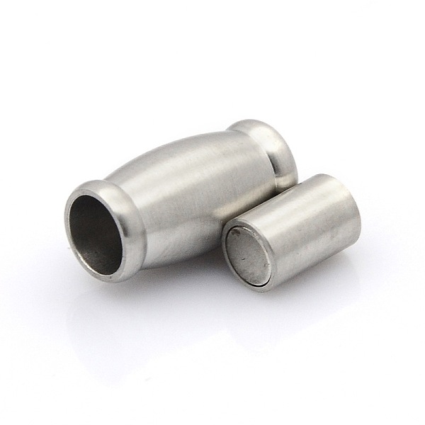 

PandaHall 304 Stainless Steel Matte Surface Magnetic Clasps with Glue-in Ends, Oval, Stainless Steel Color, 17x10mm, Hole: 6mm 304 Stainless...