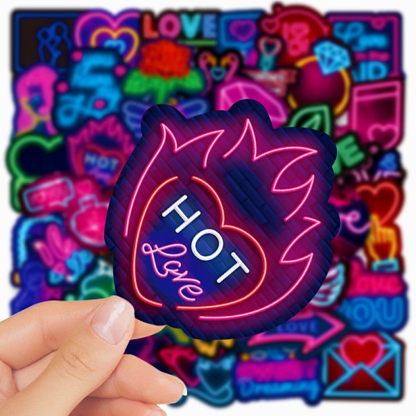

PandaHall Valentine's Day Themed PVC Waterproof Sticker, Self-adhesive Decals for Water Bottles, Laptop, Luggage, Cup, Computer, Mobile..., Multicolor
